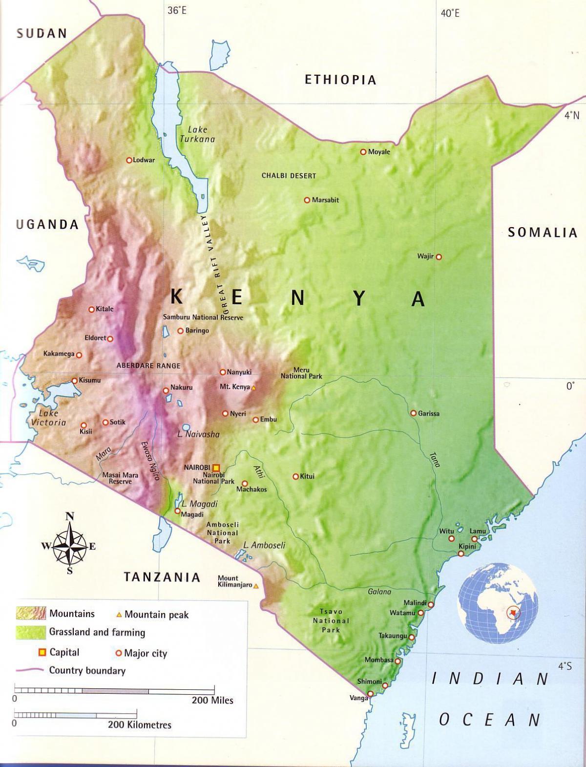 térkép Kenya-hegység