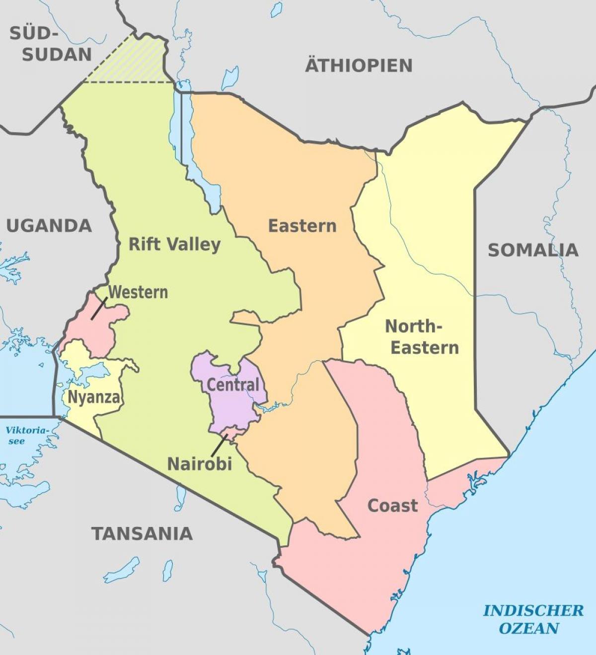Kenya közigazgatási térkép