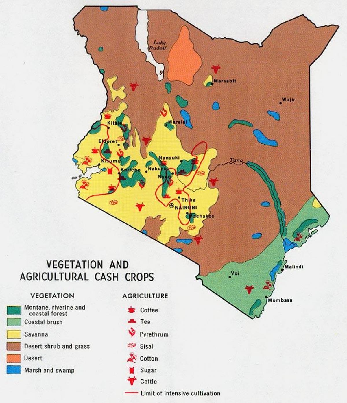 térkép Kenya természeti erőforrások