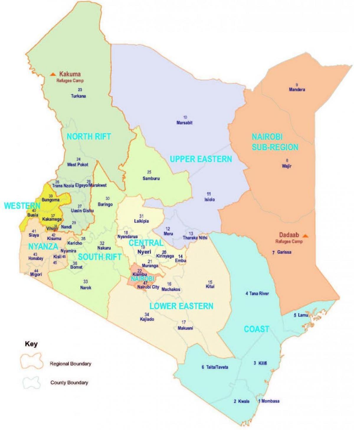 térkép Kenya vallás