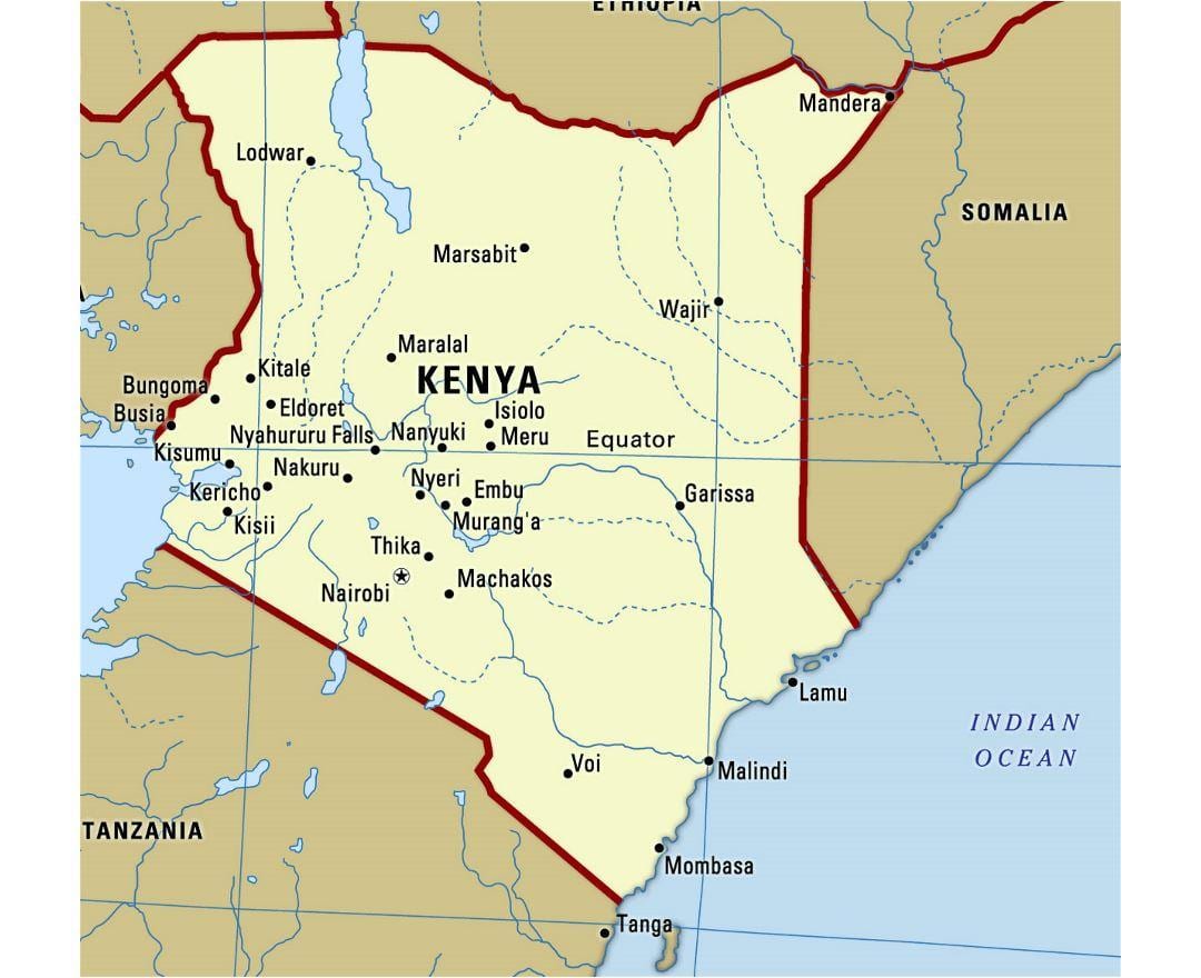 egyenlítő Kenyában térkép