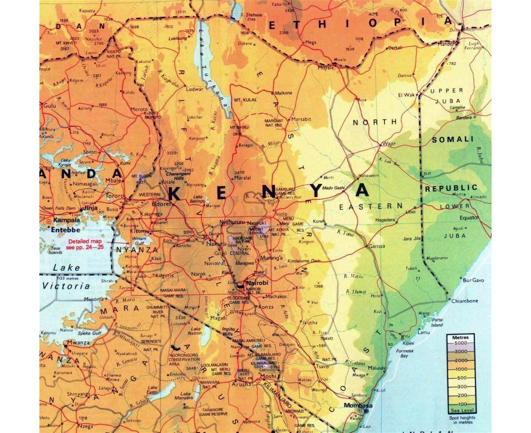 Kenya földrajzi térkép