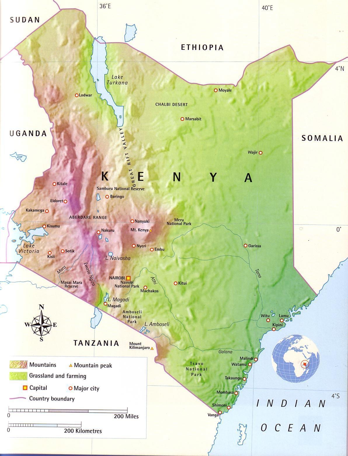 térkép Kenya-hegység