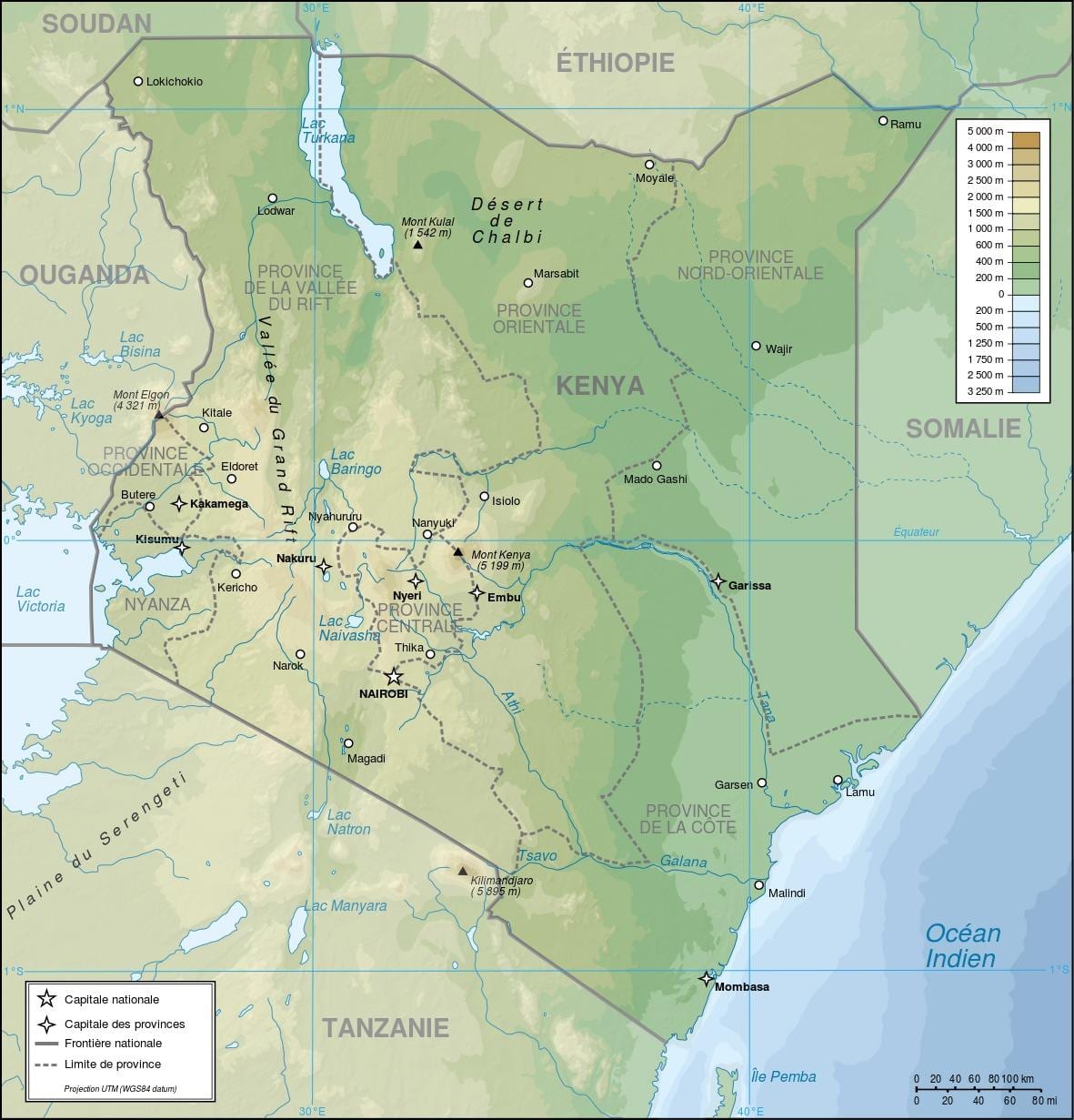 Kenya domborzati térkép