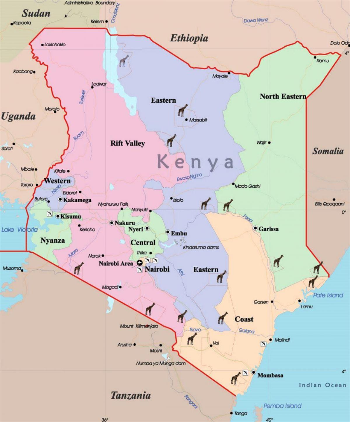 egy térkép Kenya