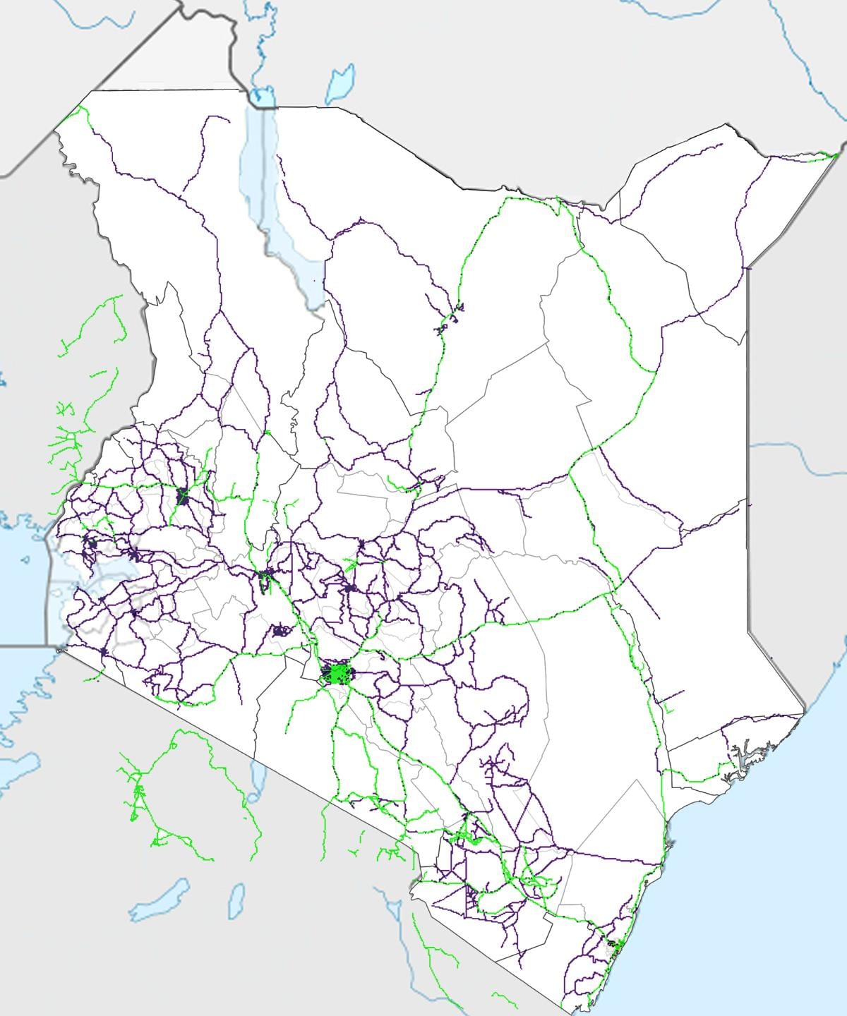 térkép Kenya vasúti