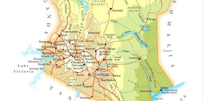 Kenya fizikai jellemzők térkép
