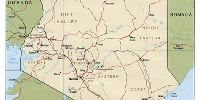 Kenya folyók térkép
