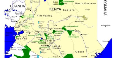Térkép Kenya madár