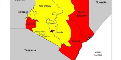 Térkép Kenya malária