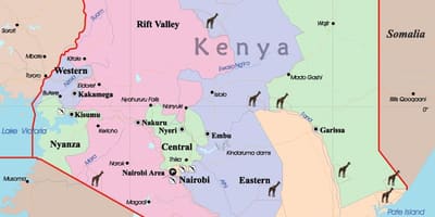 Térkép Kenya nyelv