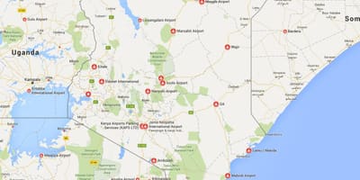 Térkép Kenya repülőterek
