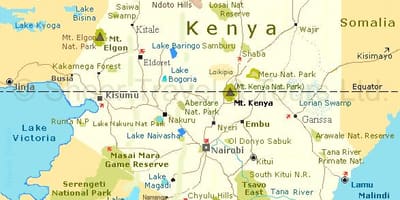 Kenya turisztikai látnivalók térkép