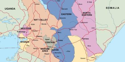 Térkép-politikai térkép Kenya