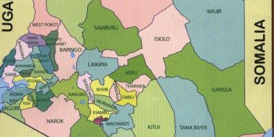 Megyék Kenya térkép